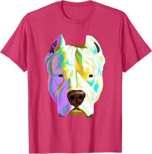 Vista 25 de Colorida camiseta Dogo Argentino, Negro, S