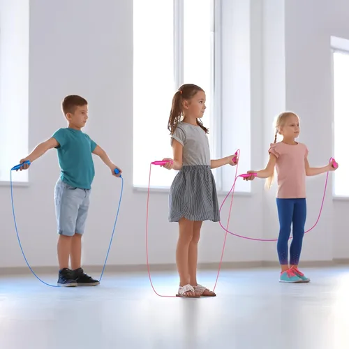 Vista 5 de Aneco Paquete de 30 cuerdas de saltar para niños, 7.3 pies, cuerdas de saltar coloridas para niños, grandes actividades deportivas, regalos