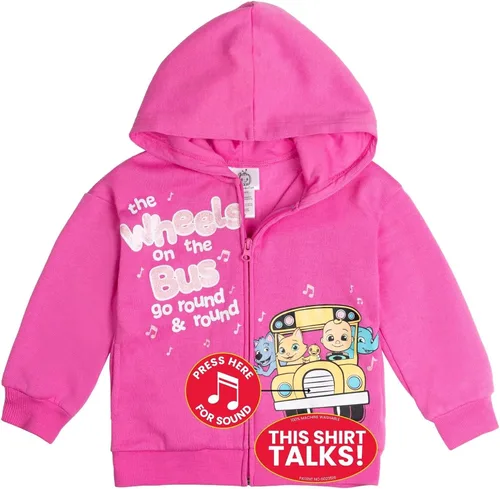 Vista 2 de CoComelon JJ - Sudadera con capucha de forro polar con cremallera y chip de sonido iTalk
