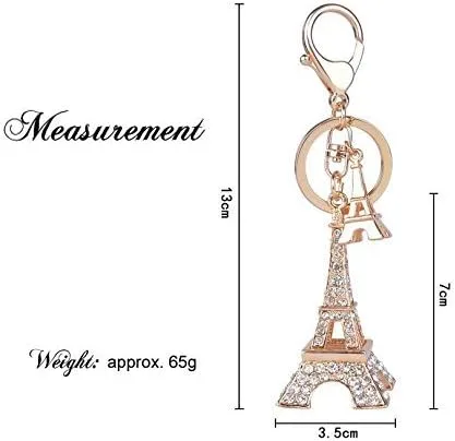 Vista 5 de Yosoo llavero de cristal con estrás, de búho, regalo con dije colgante para bolsa, Eiffel Tower
