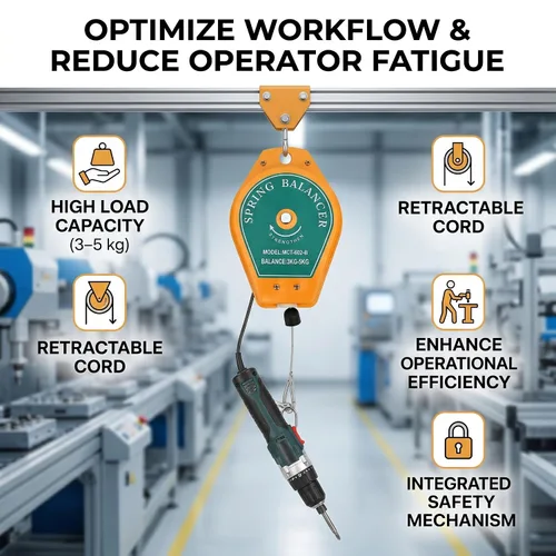 Vista 8 de Balanceador de resorte retráctil portaherramientas de 3 a 11.0 lbs de capacidad resistente para mantenimiento de línea de montaje industrial Equipo