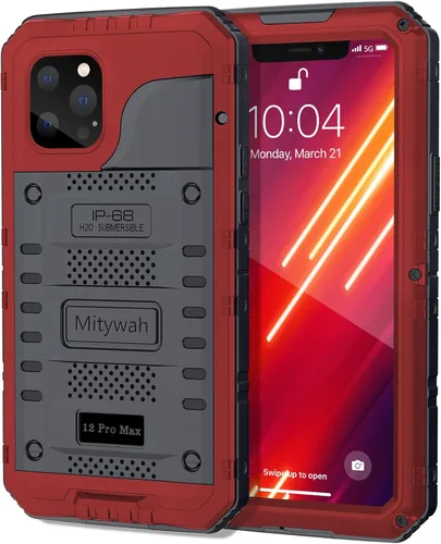 Vista 59 de Mitywah Funda impermeable para iPhone 7/iPhone 8 / iPhone SE 2020, funda de metal resistente de grado militar, protección de cuerpo completo