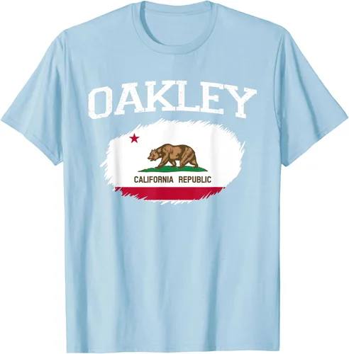 Vista 105 de OAKLEY CA CALIFORNIA Flag Vintage USA Sports Hombre Mujer Camiseta, Negro