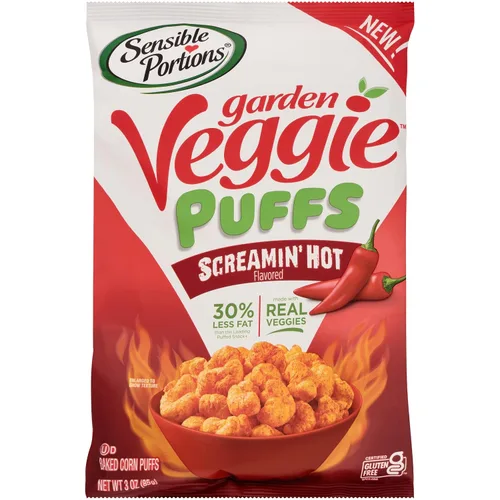 Vista 11 de Sensible Portions Garden Veggie Puffs, hecho con aceite de aguacate, aperitivo sin gluten, aperitivos para niños y familias, sabor rancho de eneldo