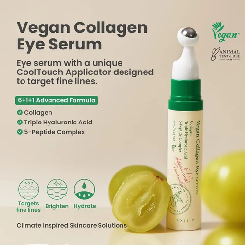 Vista 8 de AXIS-Y Suero de Colágeno Vegano para Ojos - K Beauty Ácido Hialurónico Triple y Suero de Colágeno con Péptidos Mejora la Elasticidad de la Piel
