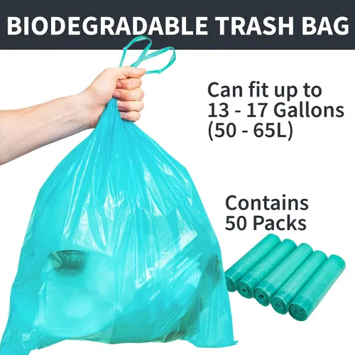 Vista 2 de Bolsas de basura biodegradables Code Q de 13-17 galones (50-65L) compatibles con Simplehuman Bolsas de basura Code Q resistentes, paquete de 50