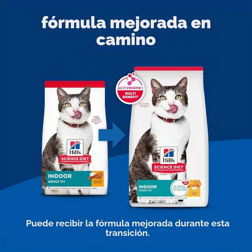 Vista 2 de Hill’s Science Diet Alimento seco para gatos de interior., Adultos 11+ # 1 recomendado por veterinarios, receta de pollo, 3.5 libras. Bolsa