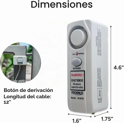 Vista 7 de Alarma de piscina segura S187D de Techko