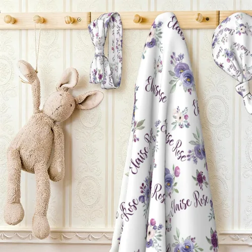 Vista 2 de Mantas de bebé personalizadas: diseños personalizados para niñas y niños, regalos perfectos