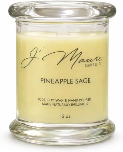 Vista 8 de J' Maure Candle Co. Velas de vidrio de roca de 100% soja de 12 onzas (algodón limpio), cera de soja, fragancia para el hogar, regalo de decoración