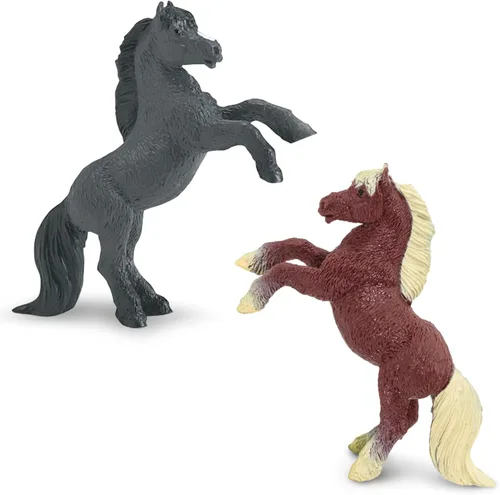 Vista 4 de Safari Ltd. Ponies TOOB - 8 figuritas: Dartmoor, Highland, Fell, Welsh, Quarter, Shetland, Chinoteague, Exmoor Pony - Figuras de juguete educativo
