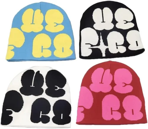 Vista 3 de Gorro unisex con letra Y2k con gráfico de letras cálidas para invierno