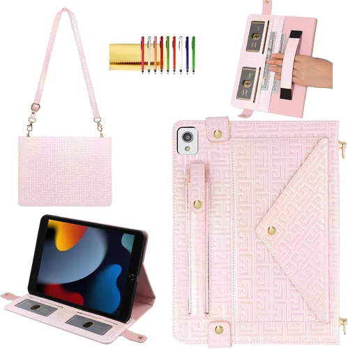 Vista 70 de Funda tipo bolso para iPad mini de 5ª/4ª/3ª/2ª/1ª generación de 7.9 pulgadas, Techcircle funda ligera tipo folio con soporte bandolera con billetera
