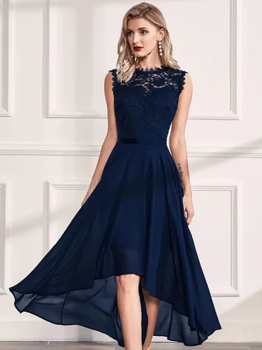 Vista 3 de Miusol Vestido largo formal de dama de honor estilo retro de encaje para mujer