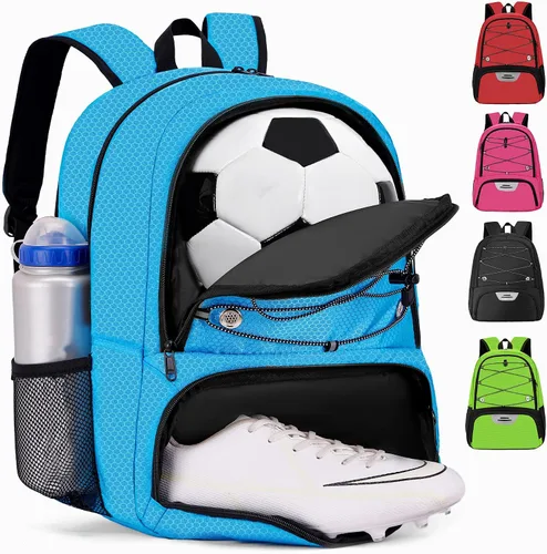 Vista 15 de Hsmihair - Mochila de fútbol juvenil - Mochila para fútbol y baloncesto, con compartimento para pelota y tacos separados