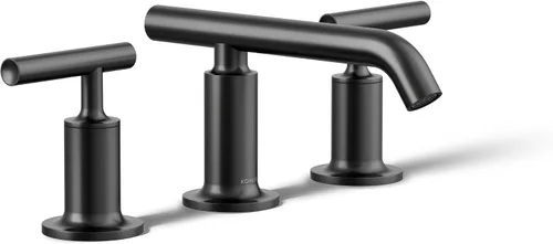 Vista 27 de KOHLER K-14408-4-AF Purist - Grifo para lavabo de baño, 3 agujeros, manijas de palanca alta generalizadas y boquilla de cuello de cisne alto, 1.2