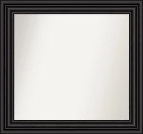 Vista 411 de Amanti Art Espejo personalizado, espejo de baño negro puente, espejo de pared o espejo de tocador de baño sobre el fregadero (26 x 26 pulgadas)