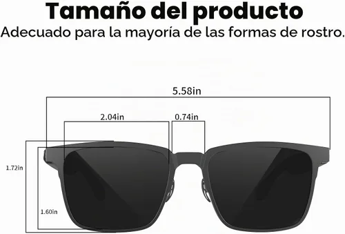 Vista 2 de Lentes inteligentes con altavoces Bluetooth, gafas de audio de oído abierto con clip magnético polarizado, bloqueo de luz azul, IPX56 impermeable