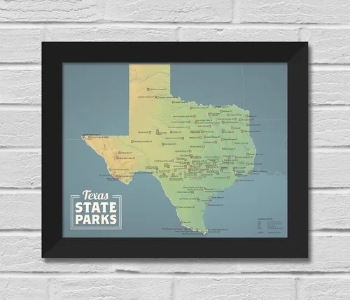 Vista 6 de Best Maps Ever - Mapa de los parques del estado de Texas 28 x 35 cm.