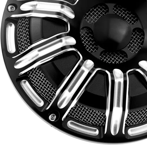 Vista 5 de Cubierta de bocina CNC para motocicleta para Harley 1991-2017 Big Twin Negro