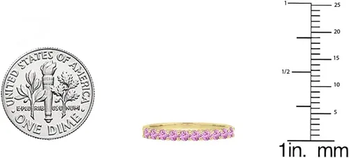 Vista 4 de Dazzlingrock Collection Round Gemstone or Diamond Stackable Wedding Band for Women in Solid Gold