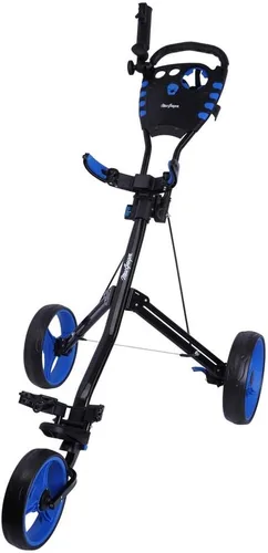 Vista 2 de MacGregor Golf VIP 3 Wheel Golf Push Pull Cart - Foldable Lightweight Design with Foot Brake, Umbrella Holder and Drinks Holder