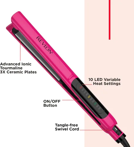 Vista 8 de Revlon Plancha plana de cerámica Smooth Brilliance Smooth Glide y Ultra-Sleek Sylas, (1 pulgada)