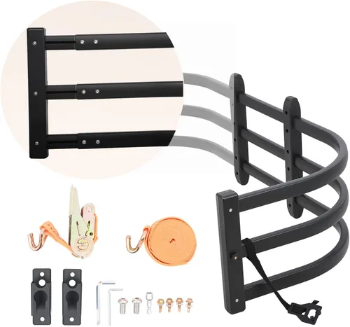 Vista 5 de Extensor de caja de camión, extensor retráctil bilateral de aluminio para puerta trasera, 52-62.6 pulgadas 23 a 26.7 pulgadas H18, se adapta a