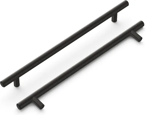 Vista 41 de Colección de tiradores de barra de 2-1/2 pulgadas (2.520 in) de centro a centro, acabado de níquel negro cepillado