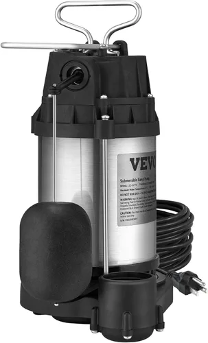 Vista 12 de VEVOR Bomba de sumidero sumergible de 1/2 HP, bomba de sumidero con superficie de acero inoxidable, cable de alimentación de 10 pies, descarga NPT