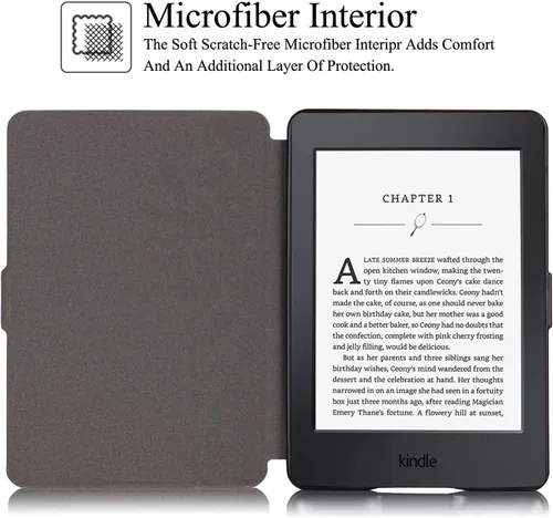 Vista 3 de REASUN Funda para Kindle Paperwhite 123, funda delgada con ranuras magnéticas para tarjetas con funda protectora de encendido y apagado automático