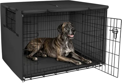 Vista 28 de Explore Land - Funda para jaula para perros, 18 pulgadas, color negro Parasol de poliéster resistente, ajuste universal para jaula de alambre