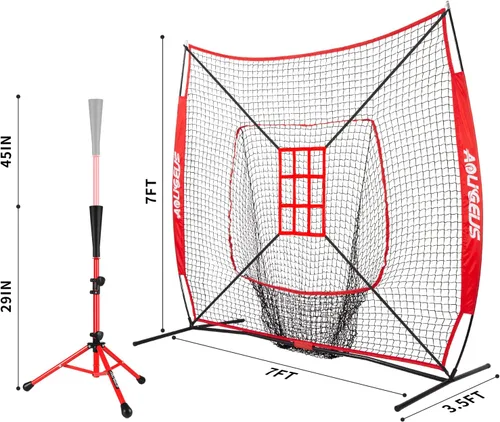 Vista 19 de 7'x7' Baseball Softball Practice Net with Strike Zone Target