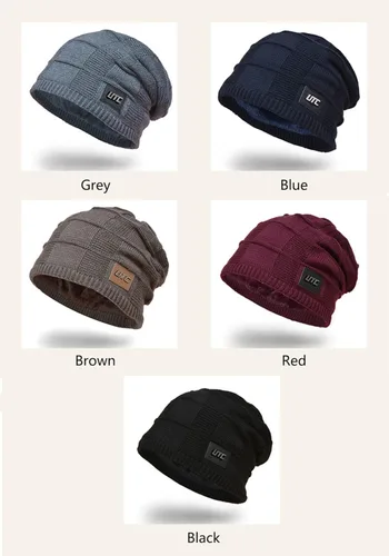 Vista 4 de Tillonetiy Mens Beanie Hat Winter Hat - Casual Knit Skull Hat Warm Thick Fleece Socks Hat Womens Beanie Hat