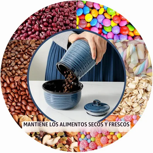Vista 7 de HASENSE Juego de tarros de cerámica para almacenamiento de alimentos, 3,25 onzas líquidas de capacidad, recipientes de cocina con tapas herméticas