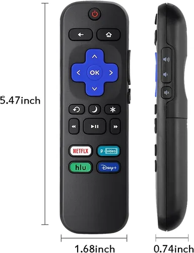 Vista 6 de 2 unidades de control remoto de repuesto compatibles con Roku TV, ajuste remoto universal para televisores inteligentes