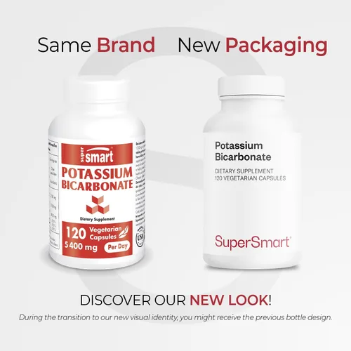 Vista 2 de SuperSmart Bicarbonato de potasio (dosis alta), mineral electrolito, equilibrio de pH ácido-base, suplemento de potasio, sin OMG y sin gluten, 120