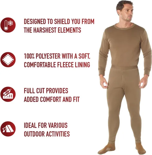 Vista 3 de Rothco ECWCS - Pantalones de ropa interior de poliéster - Capa base cómoda y aislada para clima frío