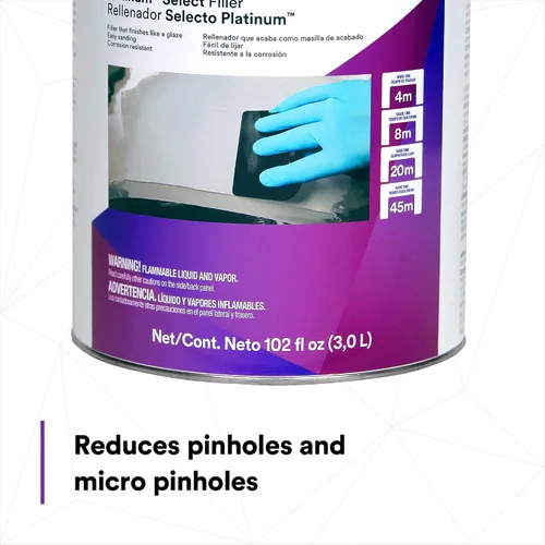 Vista 4 de 3M Platinum Select Filler 31131, ligero, sin manchas, sin pegajosidad, fórmula cremosa, 1 galón (3 fl oz)