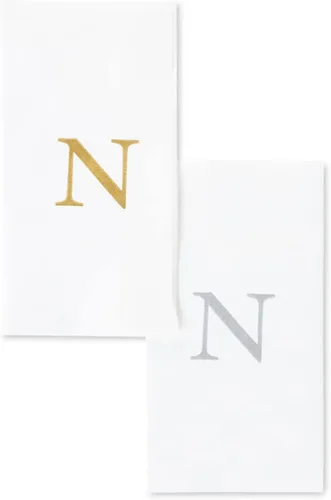 Vista 12 de AMERICAN HOMESTEAD - Toallas de mano desechables – Servilletas doradas con monograma – Toallas de papel de baño similares al lino para invitados