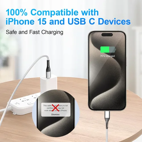 Vista 6 de Dayaoncy Cargador USB C de 30 vatios para iPhone 15 de carga rápida, cargador rápido USB C de 30 W tipo C de pared y cable de carga USB C a USB C