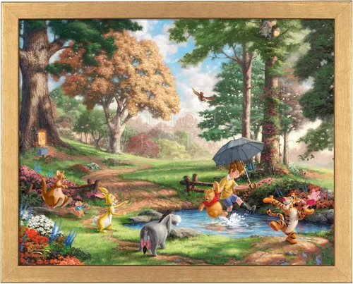 Vista 3 de Thomas Kinkade Estudios Winnie the Pooh I 11 x 14 - Impresión artística (marco negro)