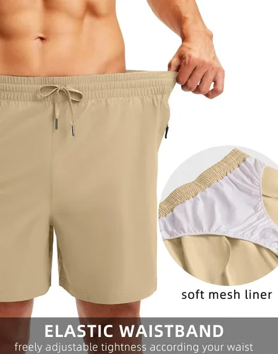 Vista 5 de Viodia Traje de baño para hombre de 5 pulgadas con bolsillos con cremallera, pantalones cortos de playa de secado rápido para hombre, traje de baño