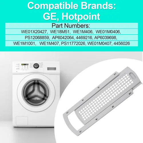 Vista 4 de WE22X35337 - Cubierta de rejilla para lavadora y secadora, compatible con GE, secadora Hotpoint, compatible con GE & Hotpoint Dryer Reemplazo