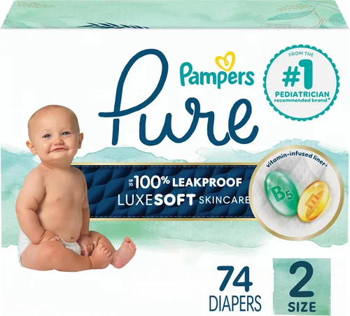 Vista 14 de Pañales para recién nacido/talla 1 (8-14 libras), 35 unidades – Pampers Pure Protection desechables para bebé, protección hipoalergénica y sin