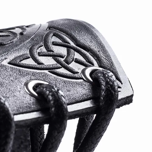 Vista 23 de 100% Genuine Leather Handmade Wrist Cuffs Bracers - LARP Gauntlet - Real Leather Wristbands - LARP Accessories Viking Cosplay Armor Bracelet