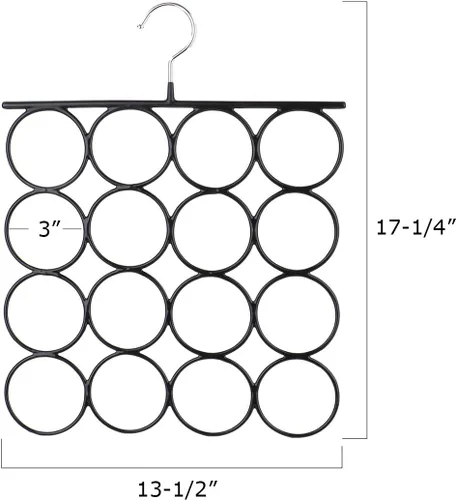 Vista 2 de Tosnail Paquete de 3 anillos de acero antideslizante para bufandas, bufandas, bufandas, soporte para bufandas, colgador de leggings, armario, ahorro