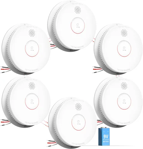 Vista 14 de SITERWELL Detector de humo fotoeléctrico alarma de humo 9V batería