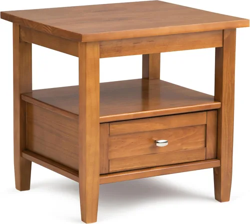 Vista 25 de SIMPLIHOME - Mesa lateral estrecha rectangular Warm Shaker, de madera maciza, de 14 pulgadas de ancho, estilo transicional, color negro, para sala