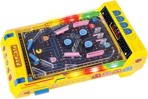 Vista 4 de PAC-MAN: Arcade Pinball - Juego de mesa electrónico, parachoques vibratorios y marcador LED, juguete coleccionable con licencia, juego clásico